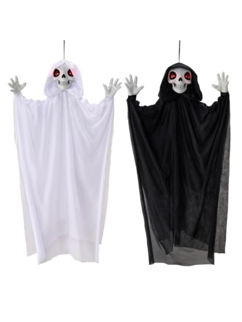 2 Pcs Scary Halloween Ghost Decorations Outdoor, 3 Ft Cute Hanging